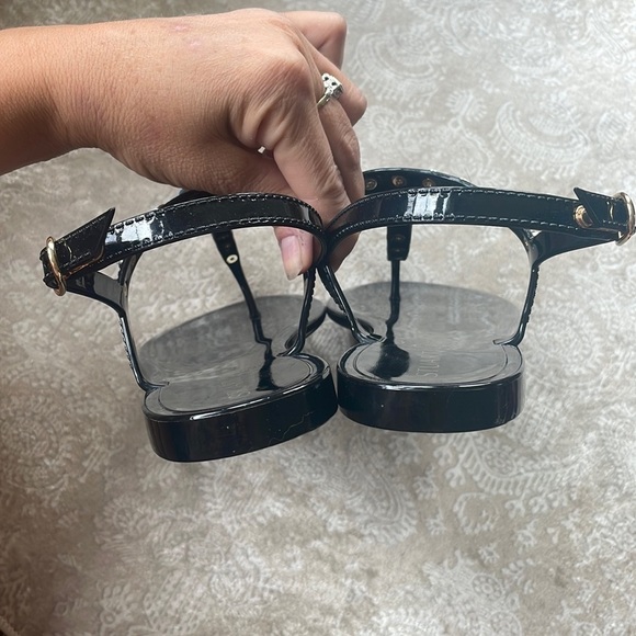 Brand New Stuart Weitzman Gemstone Beaded Thong Jelly Sandals Slingback Black - Picture 12 of 15